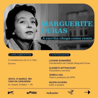 Casa da Linguagem recebe Encontro dedicado à escritora Marguerite Duras