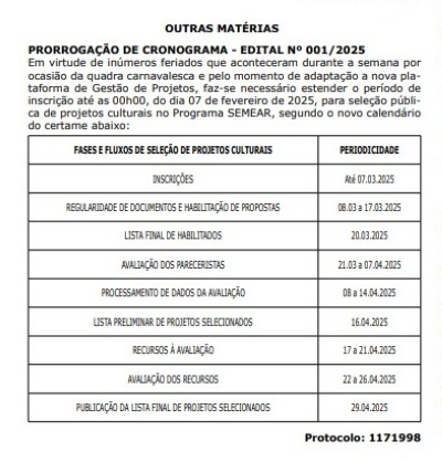 notícia: Governo do Pará amplia prazo para inscrições no Edital Semear 2025