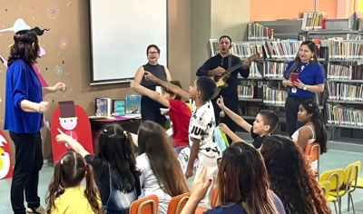 notícia: Fundação Cultural do Pará promove dia de incentivo à leitura para crianças atendidas pela Usina da Paz do Benguí