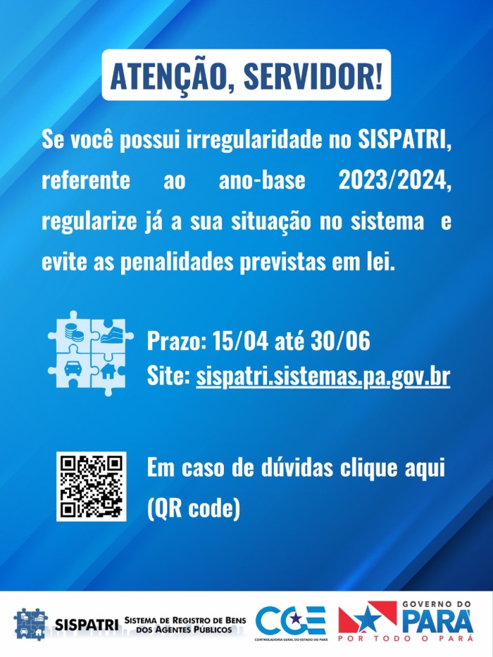 ampanha de conscientização sobre a regularização dos servidores no Sistema de Registro de Bens dos Agentes Públicos,